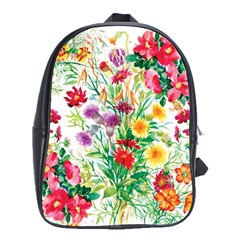 Summer Flowers School Bag (large) by goljakoff