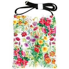 Summer Flowers Shoulder Sling Bag by goljakoff