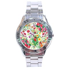 Summer Flowers Stainless Steel Analogue Watch by goljakoff