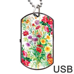 Summer Flowers Dog Tag Usb Flash (two Sides) by goljakoff