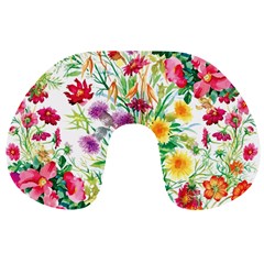 Summer Flowers Travel Neck Pillow by goljakoff