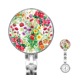 Summer Flowers Stainless Steel Nurses Watch by goljakoff