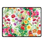 Summer flowers Double Sided Fleece Blanket (Small)  45 x34  Blanket Front