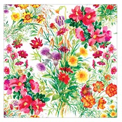 Summer Flowers Large Satin Scarf (square) by goljakoff