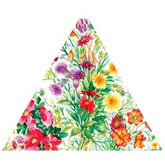 Summer Flowers Wooden Puzzle Triangle by goljakoff