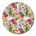 Summer flowers pattern Round Mousepads Front