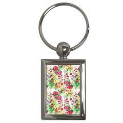 Summer flowers pattern Key Chain (Rectangle)