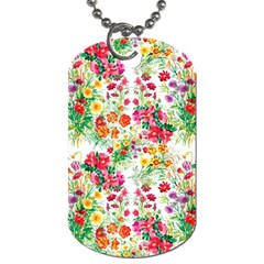 Summer Flowers Pattern Dog Tag (one Side) by goljakoff