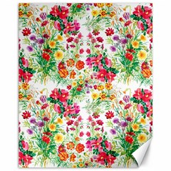 Summer Flowers Pattern Canvas 11  X 14  by goljakoff