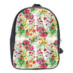 Summer flowers pattern School Bag (Large)