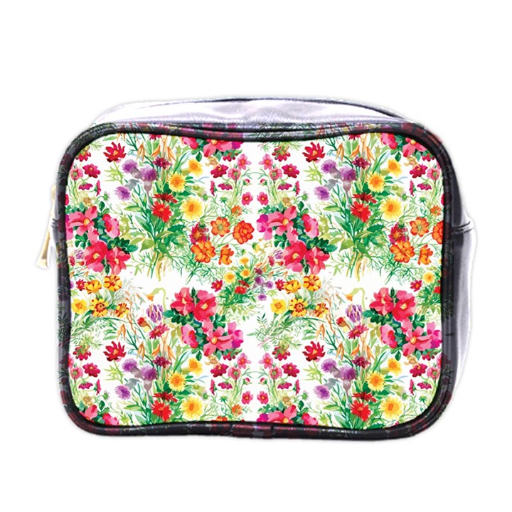 Summer flowers pattern Mini Toiletries Bag (One Side)