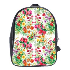 Summer Flowers Pattern School Bag (xl) by goljakoff