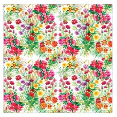 Summer Flowers Pattern Large Satin Scarf (square) by goljakoff