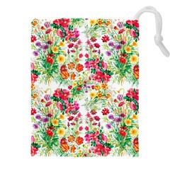 Summer flowers pattern Drawstring Pouch (5XL)