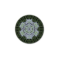 Calm In The Flower Forest Of Tranquility Ornate Mandala Golf Ball Marker by pepitasart