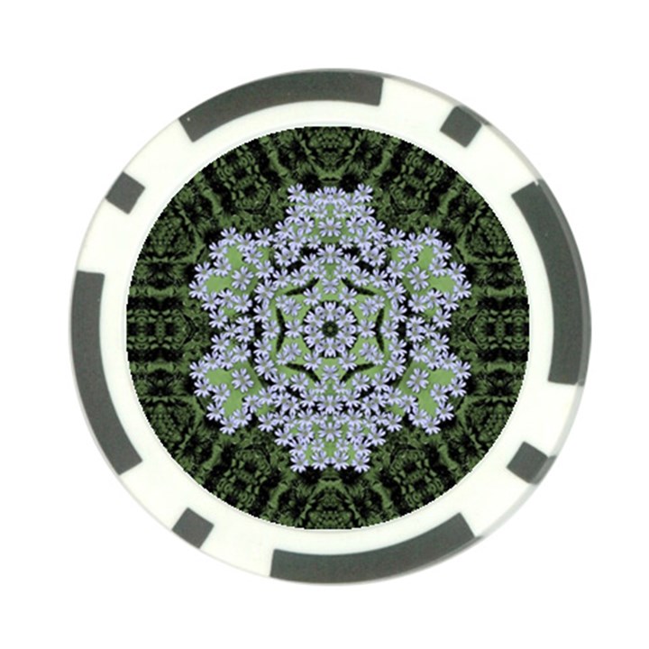 Calm In The Flower Forest Of Tranquility Ornate Mandala Poker Chip Card Guard