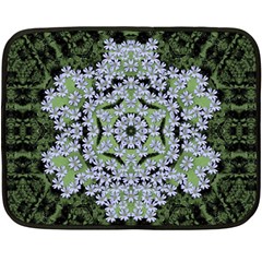 Calm In The Flower Forest Of Tranquility Ornate Mandala Fleece Blanket (mini) by pepitasart