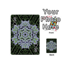 Calm In The Flower Forest Of Tranquility Ornate Mandala Playing Cards 54 Designs (mini) by pepitasart