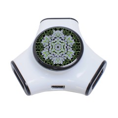 Calm In The Flower Forest Of Tranquility Ornate Mandala 3-port Usb Hub by pepitasart