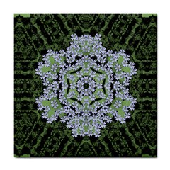 Calm In The Flower Forest Of Tranquility Ornate Mandala Tile Coaster by pepitasart