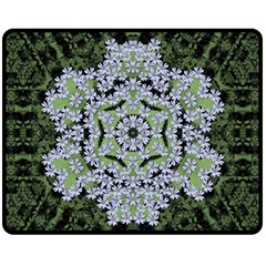 Calm In The Flower Forest Of Tranquility Ornate Mandala Fleece Blanket (medium)  by pepitasart