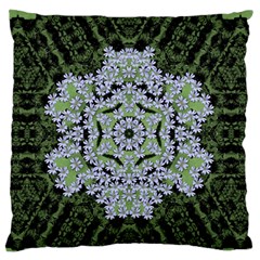 Calm In The Flower Forest Of Tranquility Ornate Mandala Large Flano Cushion Case (two Sides) by pepitasart