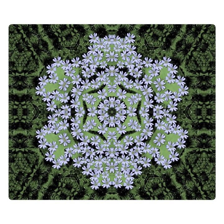 Calm In The Flower Forest Of Tranquility Ornate Mandala Double Sided Flano Blanket (Small) 