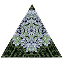 Calm In The Flower Forest Of Tranquility Ornate Mandala Wooden Puzzle Triangle by pepitasart