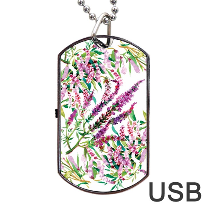 Flowers Dog Tag USB Flash (One Side)