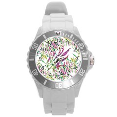 Flowers Round Plastic Sport Watch (l) by goljakoff