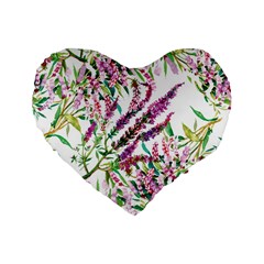 Flowers Standard 16  Premium Flano Heart Shape Cushions by goljakoff