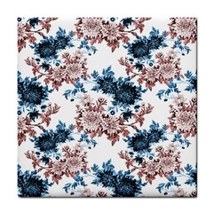 Blue And Rose Flowers Tile Coaster by goljakoff