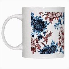 Blue And Rose Flowers White Mugs by goljakoff