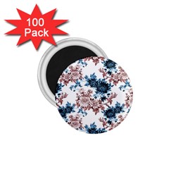 Blue And Rose Flowers 1 75  Magnets (100 Pack)  by goljakoff