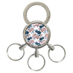 Blue And Rose Flowers 3-ring Key Chain by goljakoff