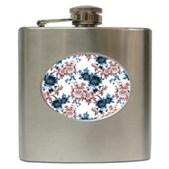 Blue And Rose Flowers Hip Flask (6 Oz) by goljakoff