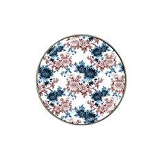 Blue And Rose Flowers Hat Clip Ball Marker (4 Pack) by goljakoff