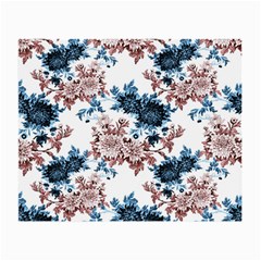 Blue And Rose Flowers Small Glasses Cloth by goljakoff