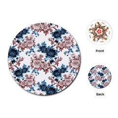 Blue And Rose Flowers Playing Cards Single Design (round) by goljakoff