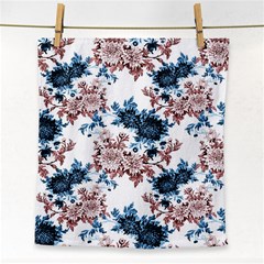 Blue And Rose Flowers Face Towel by goljakoff