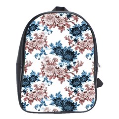 Blue And Rose Flowers School Bag (large) by goljakoff