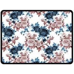 Blue And Rose Flowers Fleece Blanket (large)  by goljakoff