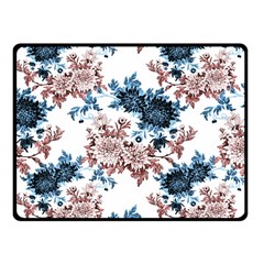 Blue And Rose Flowers Fleece Blanket (small) by goljakoff