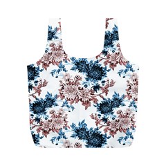 Blue And Rose Flowers Full Print Recycle Bag (m) by goljakoff