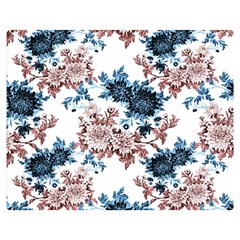 Blue And Rose Flowers Double Sided Flano Blanket (medium)  by goljakoff