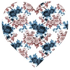 Blue And Rose Flowers Wooden Puzzle Heart by goljakoff