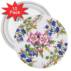 Garden Flowers 3  Buttons (10 Pack)  by goljakoff