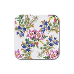 Garden Flowers Rubber Square Coaster (4 Pack)  by goljakoff