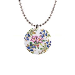 Garden Flowers 1  Button Necklace by goljakoff