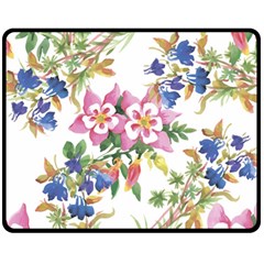 Garden Flowers Fleece Blanket (medium)  by goljakoff